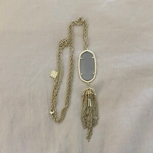 Kendra Scott Gold Necklace with Gray Pendant